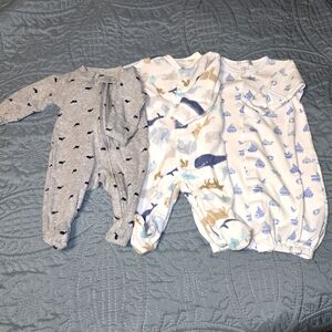 Boy's NB Sleeper Onsies Bundle 3pcs